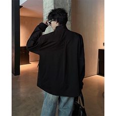 老钱风假两件春秋季轻薄男女混纺懒人休闲帅时尚宽松衬衫外套夹克，男装夹克，电商B319