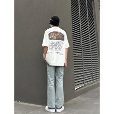 B221美式ins高街小众暗黑做旧修身小脚牛仔裤LK22078-P65控88，男装牛仔裤，电商B221