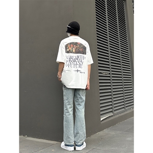 B221 美式ins高街小众暗黑做旧修身小脚牛仔裤 LK22078-P65 控88图片