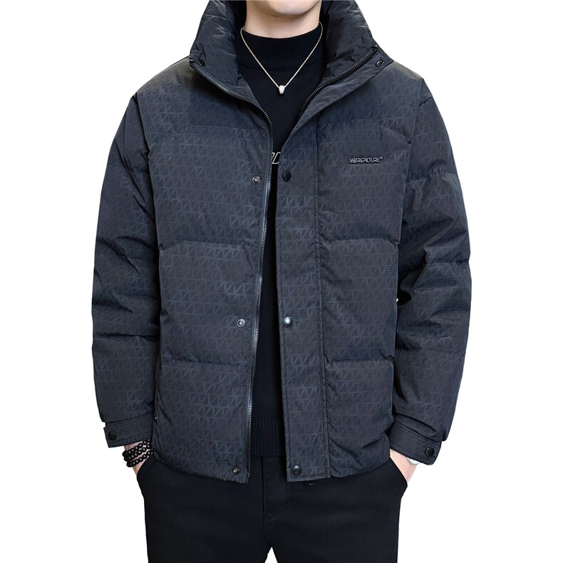 2025冬男修身立领暗花g标50白鸭绒羽绒A230-6606-P185（控280）,男装羽绒服,电商A230