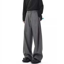 春秋美式高街休闲裤男女垂感阔腿西裤长裤纯色西装裤宽松直筒裤子，男装西服套装，电商A443