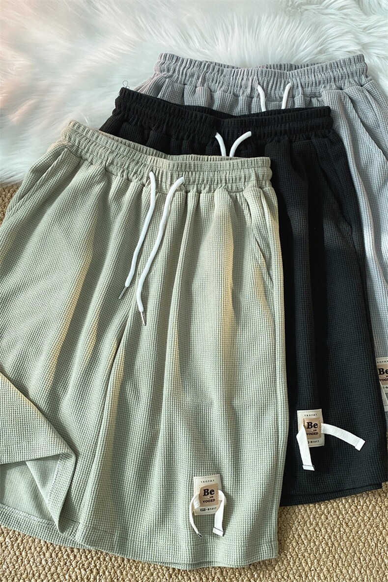 8XL-M华夫格纹理篮球短裤男休闲大码松紧系绳五分裤DK1508P40控58,男装休闲裤,电商D206-1