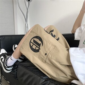 现货 夏季ins潮牌运动五分裤美式复古机能工装短裤男 K3181-P26图片