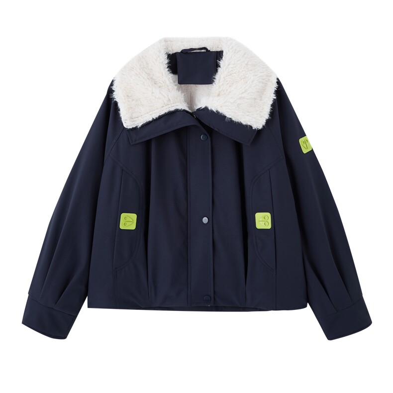2025冬装新款休闲加绒棉衣外套,女装棉衣/棉服,依路服饰