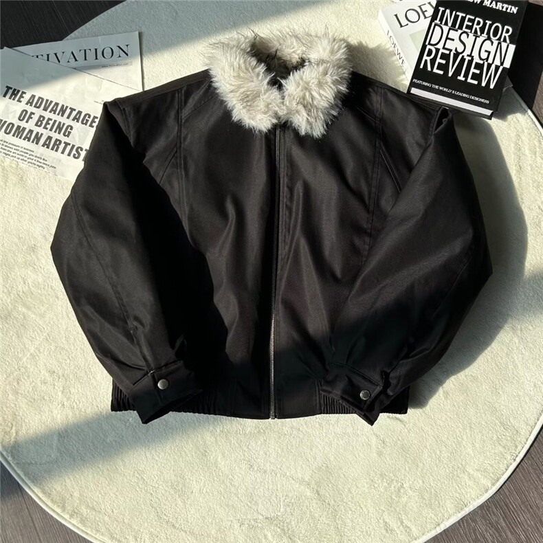 现货足狼王座山雕毛领棉服外套男秋冬加绒加厚棉衣M8221/P110,男装棉衣,星座205-3