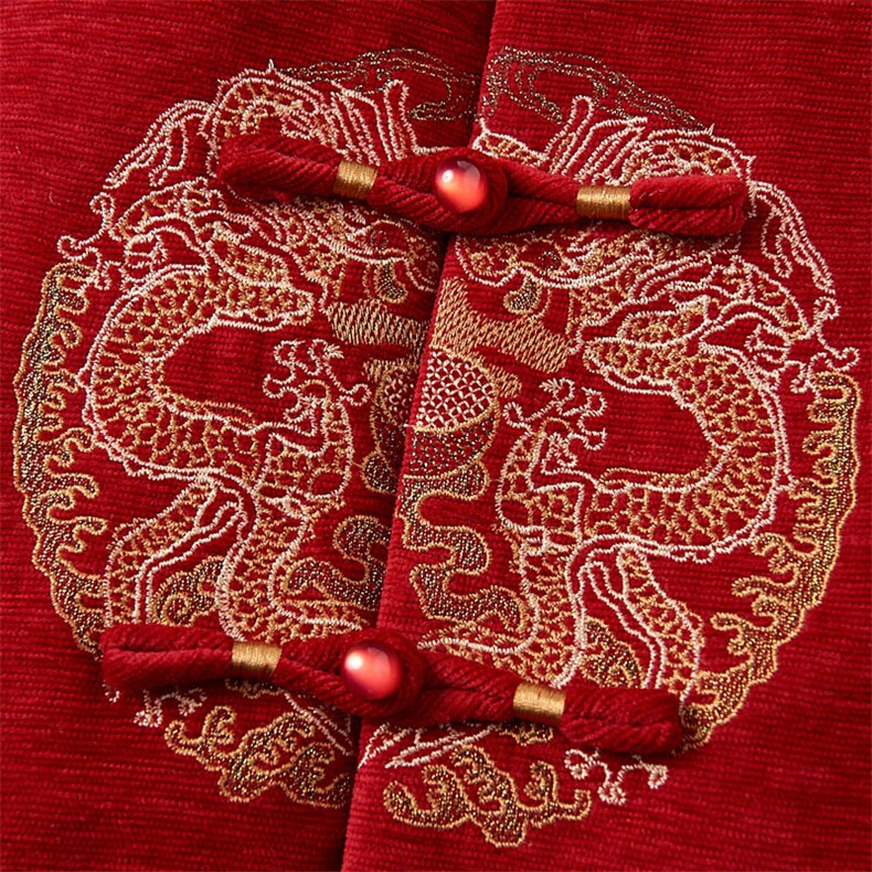 中老年唐装男女情侣装过寿生日爷爷奶奶婚礼服老人秋冬装加绒外套，男装中老年男装，钱塘723