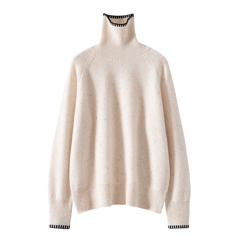 秋冬新款高领针织套头上衣时尚百搭，女装针织衫/毛衣，亿嘉羊绒