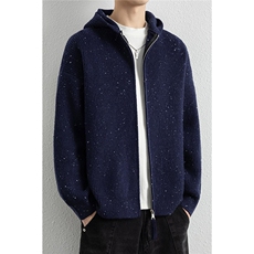 25879-特P70秋季时尚连帽毛衣开衫外套男针织衫纯色宽松打底衫，男装针织衫/毛衣，电商D310B