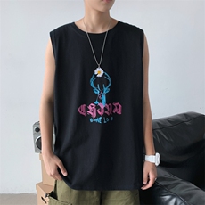 ！2023春夏新款男士纯棉无袖T恤针织背心学生坎肩体恤X03P20，男装背心/马甲，电商B220