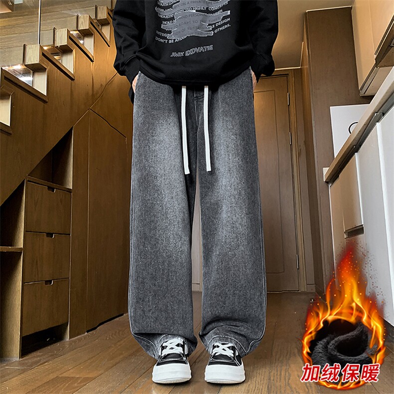 冬季加绒加厚牛仔裤男棉裤秋裤保暖抗寒宽松直筒裤子113-1-P46,男装牛仔裤,星座1006-1