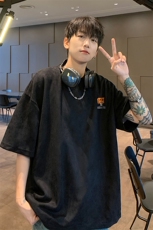 麂皮绒！重磅麂皮绒短袖t恤男JPDX173-特P19控38，男装T恤，电商B367