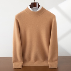 2025年秋季时尚百搭通勤简约休闲半高领，男装羊绒套衫，蜜暖羊