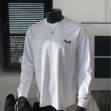 港风纯棉260克高街抖音直播得物品质长袖T恤打底衫T4515P30，男装T恤，电商C408-1(原B339-1)