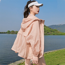 连帽防晒衣女2025夏季新款连帽宽松轻薄透气时尚漂亮防晒服短外套，女装短外套，蝶眷