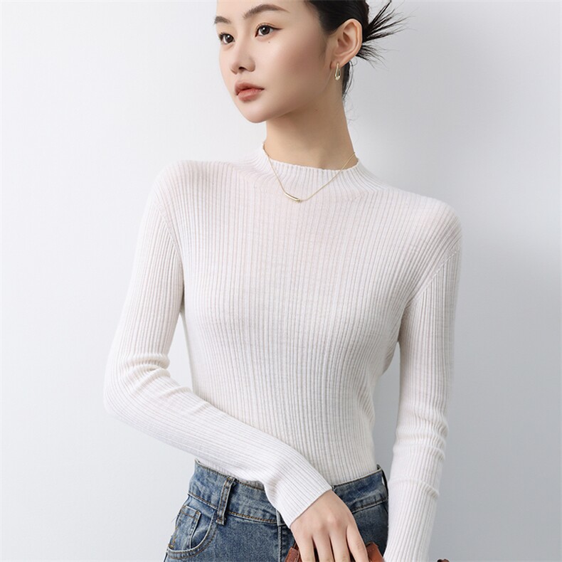 流行毛衣软糯慵懒春款女2025新款半高领薄款羊毛上衣,女装羊毛衫,蚂蚁派对工厂直营店