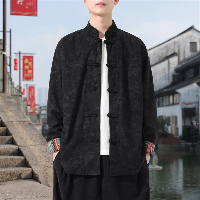男士衬衫外套灯芯绒夹克盘扣立领风XZ1512-2510-P55,男装夹克,星座1512