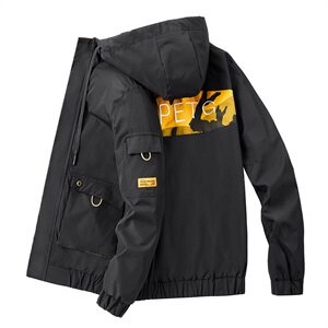 L-9XL 男大码春秋连帽工装夹克外套 5032-1_8810P75图片