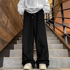 原宿长裤青春流行简约纯色男时尚潮牌印花休闲裤潮运动裤宽松型，男装休闲裤，星座716-2