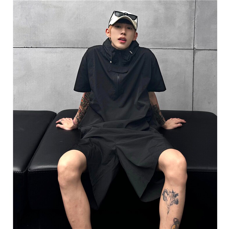 潮牌休闲运动套装男夏高级感冰丝速干防晒衣短裤两件套TZ13-P75,男装牛仔裤,电商C307