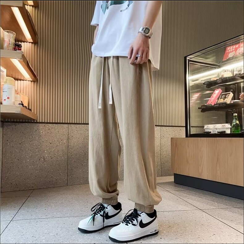 休闲裤男港风潮流帅气2026春夏季新款ins宽松百搭束脚裤K3613-P35,男装休闲裤,星座412