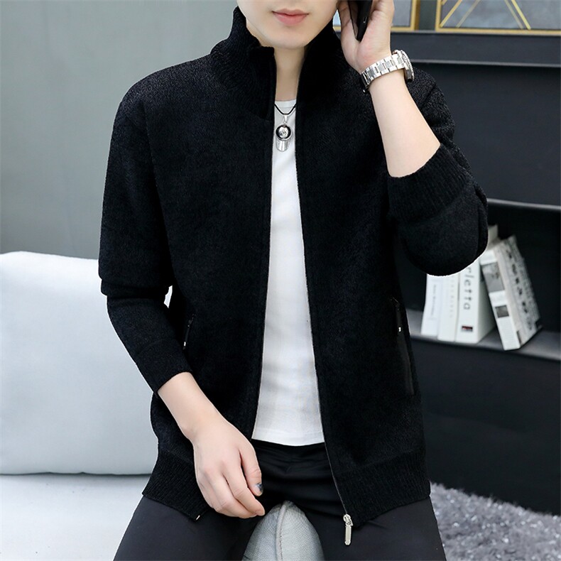 品质好秋冬季新款男士休闲立领毛衣外套百搭加绒夹克8871-P50元,男装针织衫/毛衣,星座1706
