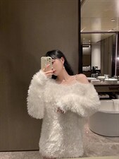 露肩钻带毛衣，女装针织衫/毛衣，CHERRY·印