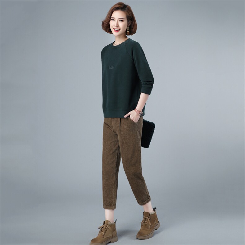 2021年春季新款长袖卫衣女+哈伦裤子套装女休闲百搭两件套装裤子，女装套装/套裙，简韵佳