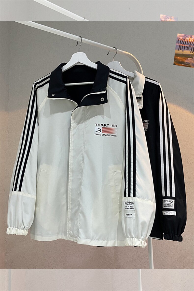 美式印花夹克衫潮男外套宽松大码棒球服休闲冲锋衣6009-P60-控108,男装夹克,星座207