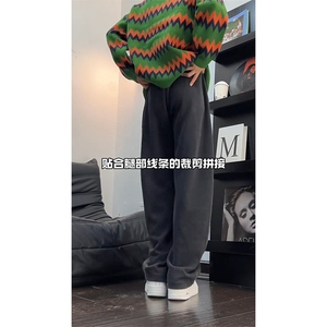 水洗灰做旧重磅卫裤男垂坠感慵懒休闲运动裤子WLK1066-P50 加绒58图片