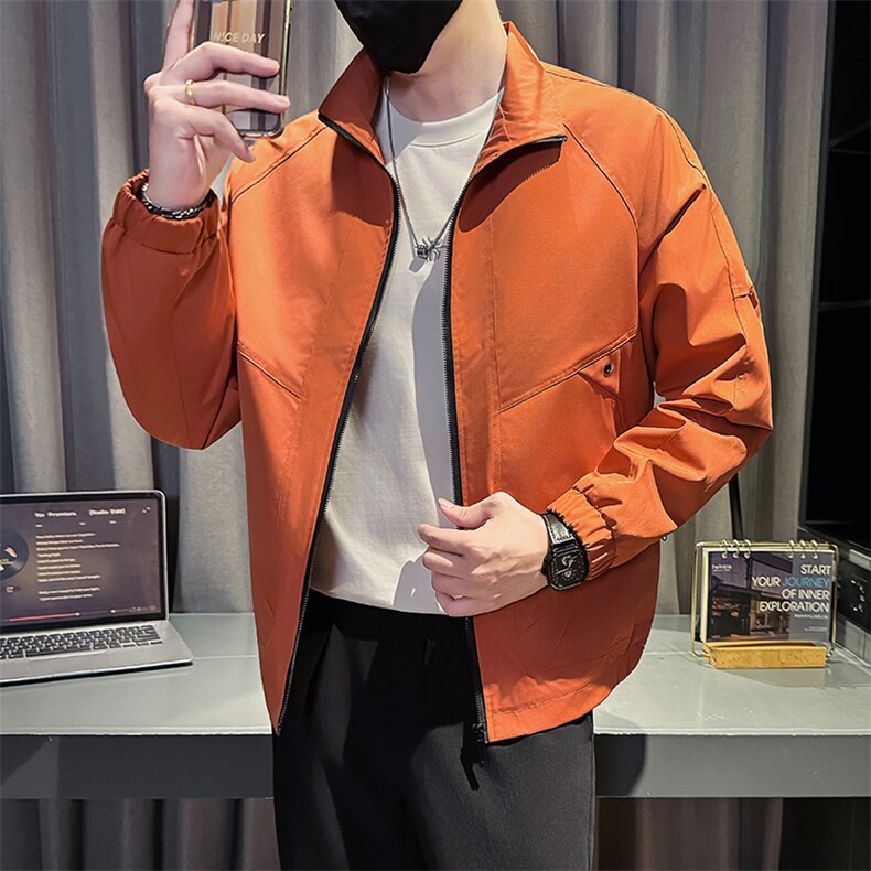 秋装新款社会小伙时尚工装夹克男店主外套男JK93-P78控128黑色,男装夹克,星座301B-1