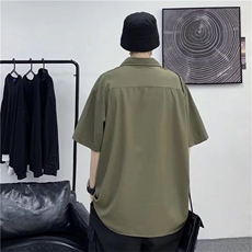 韩版高街帅气短袖衬衫男夏季薄款潮流ulzzang百搭休闲五分袖衬衣，男装T恤，星座506A