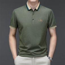 男夏季烫短袖t恤高级感商务polo衫休闲半袖体恤HMQ351-P55，男装Polo衫，星座1105-3