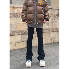 WE1585-P40长飘带微喇叭牛仔裤男潮牌直筒修身显瘦拖地微喇长裤，男装牛仔裤，电商B323A