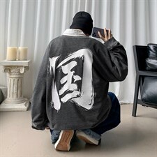 2021秋季新港风短句大码男印花圆领卫衣W5035-P40，男装卫衣，电商A001