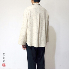 风男装棉麻提花男士改良汉服领禅意男士衬衣C248P75，男装衬衫，钱塘802