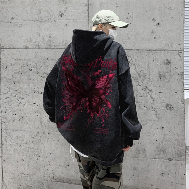 美式潮牌重磅水洗做旧连帽卫衣力推大码男XZ517A-2-Y7758-P68,男装卫衣,星座517A-2