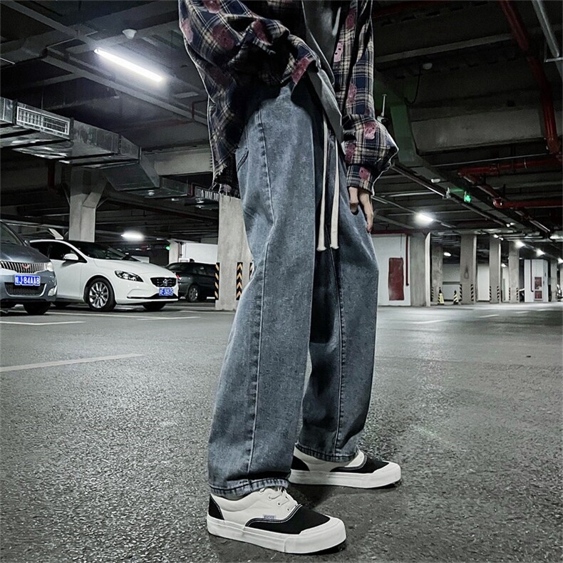松紧腰！水洗牛仔裤男女中性宽松直筒休闲九分裤男A080-9291-P35,男装牛仔裤,电商A080