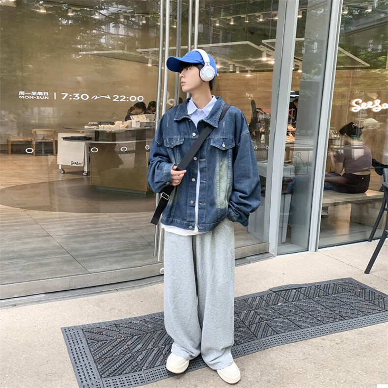 美式高街牛仔外套男韩版潮流痞子帅气2024秋冬季ins夹克W5288-P58,男装夹克,星座412-2
