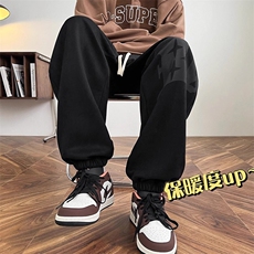 2025加绒加厚大码裤子男印花色裤子麂皮绒交互休闲裤运动束脚裤，男装休闲裤，星座909-2（原星座717-2）