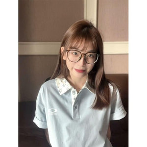 H0669-P35甜美学院风polo领短袖t恤女图片
