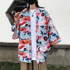 夏季新款大码新中式防晒服薄外套情侣开衫道袍披风汉服F20/P40，男装防晒衣，电商A221A