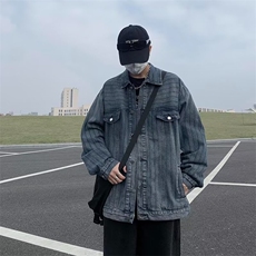 复古水洗牛仔外套女秋冬2024新款渐变色宽松盐系长袖上衣JW029，男装夹克，星座1116A-1（原606A）