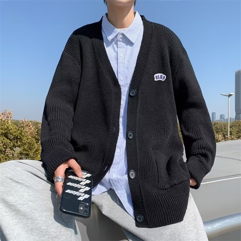 ins针织衫外套男女潮牌复古港风宽松休闲开衫毛衣上衣服M614-p48,男装针织衫/毛衣,星座1008