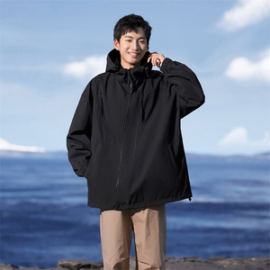 秋季新款二开宽松夹克男纯色冲锋衣外套DSA157B-JK7834-P68图片