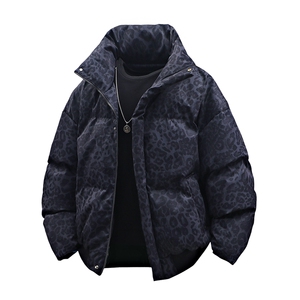 支持二开冬装加棉加厚立领棉服男女棉衣外套豹纹面包服M820-P75