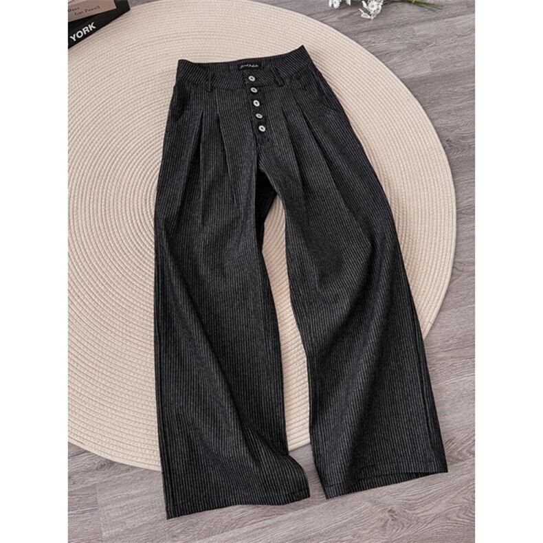 【高质量特批45】男女春秋高腰直筒排扣休闲显瘦裤子610A-YB5129，男装休闲裤，星座610A