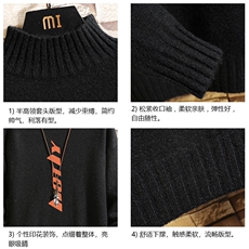M18006-P45加绒款-P65半高领毛衣男士大码针织衫男毛线衣男线衫，男装针织衫/毛衣，电商A040A