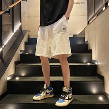 直播品质做旧重水洗立体裁剪拼接工装短裤五分裤K9805/P45白色，男装牛仔裤，电商A094