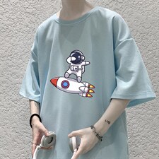 HT73158-P22华夫格t恤男短袖男大码五分袖大皂风，男装T恤，电商A040