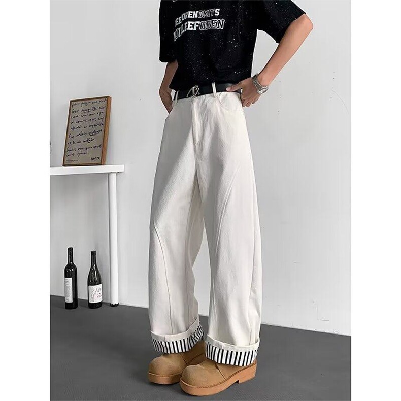 弯刀休闲裤男士韩版潮流高街帅气百搭2025夏季ins长裤RK2841-P49，男装休闲裤，星座412-3